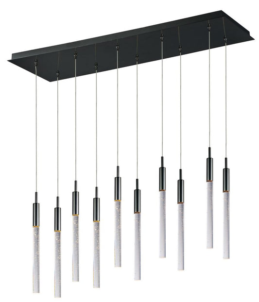 Scepter 11" 10 Light Linear Pendant in Black Chrome