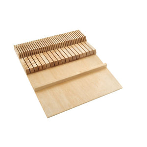 4WDKB Series Natural Maple Wood-Insert Cutlery Tray (18.5' x 22' x 2')