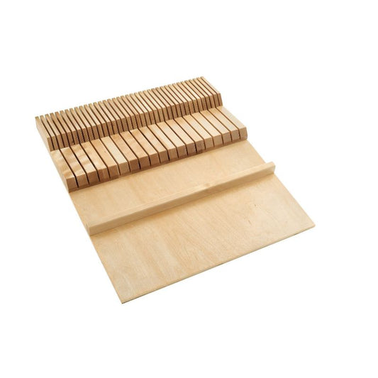 4WDKB Series Natural Maple Wood-Insert Cutlery Tray (18.5" x 22" x 2")