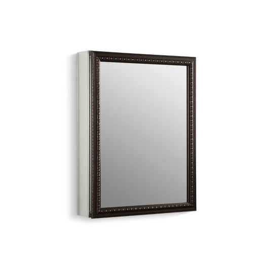 Framed Single Door Mirrored Medicine Cabinet in Oil-Rubbed Bronze (20" x 26" x 5.38")