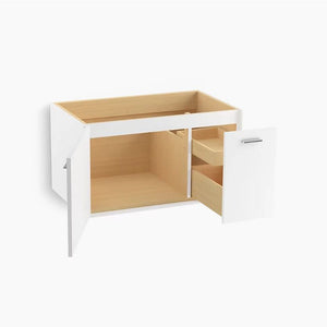 Jute Linen White Single Door Wall Mount Vanity (36' x 21.88' x 19.5')