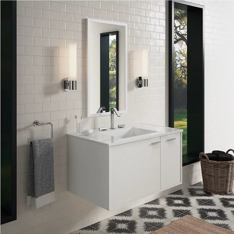 Jute Linen White Single Door Wall Mount Vanity (36' x 21.88' x 19.5')