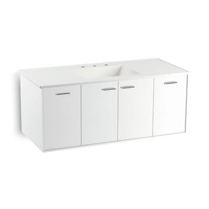 Jute Linen White Double Door Wall Mount Vanity (48' x 21.88' x 19.5')
