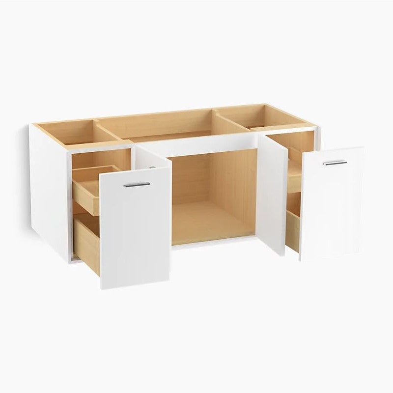 Jute Linen White Double Door Wall Mount Vanity (48' x 21.88' x 19.5')