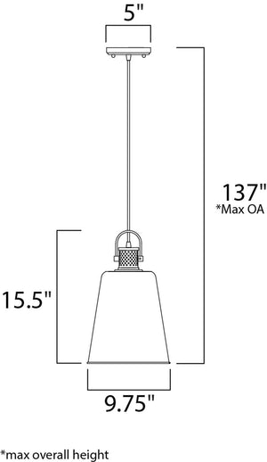 Sedona Single Light Pendant in Antique Brass and Oil Rubbed Bronze