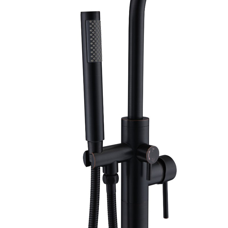 Coral Freestanding Roman Tub Filler Faucet in Matte Black