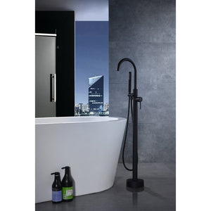 Coral Freestanding Roman Tub Filler Faucet in Matte Black