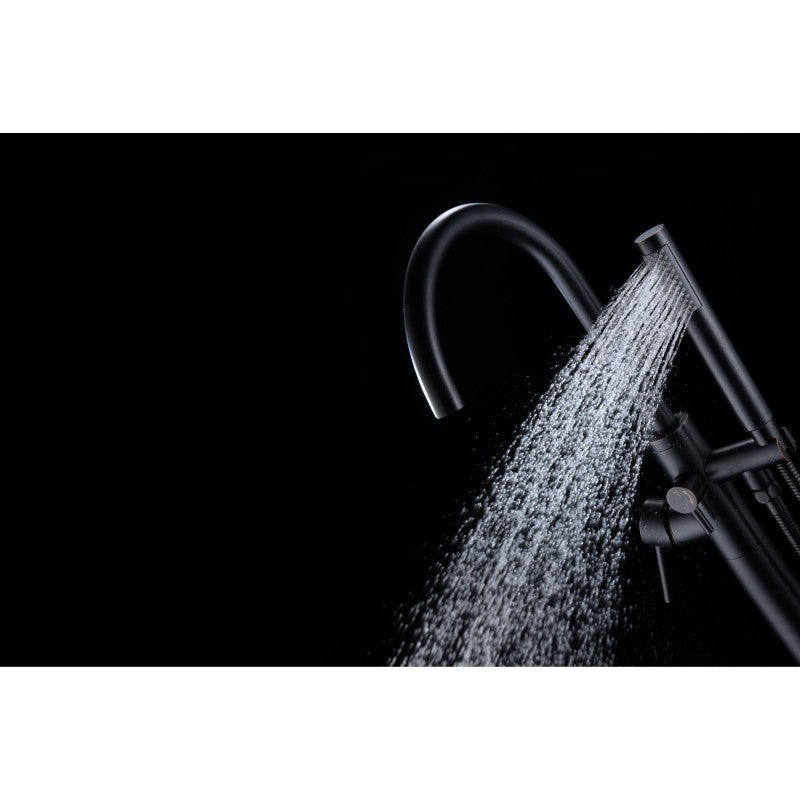 Coral Freestanding Roman Tub Filler Faucet in Matte Black