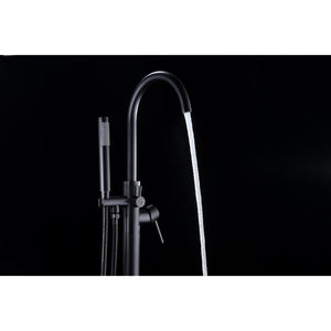 Coral Freestanding Roman Tub Filler Faucet in Matte Black