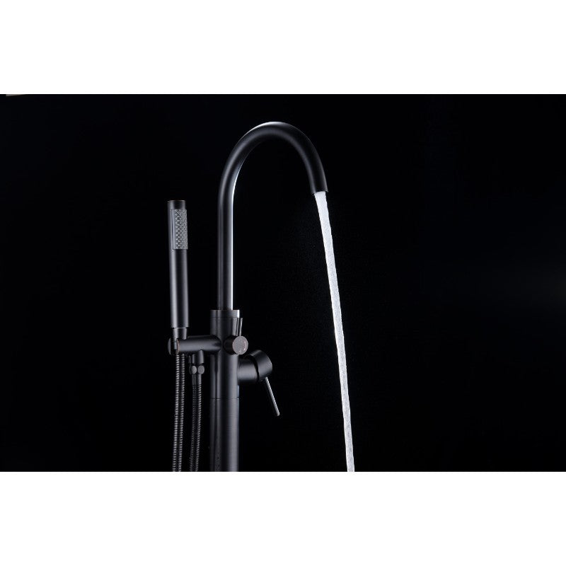 Coral Freestanding Roman Tub Filler Faucet in Matte Black