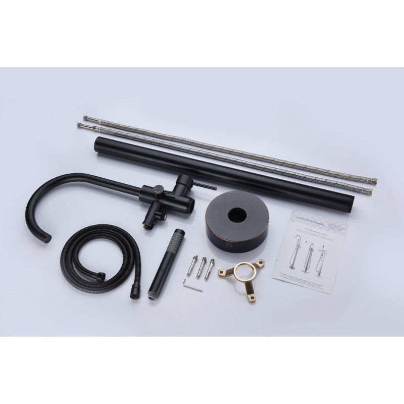 Coral Freestanding Roman Tub Filler Faucet in Matte Black