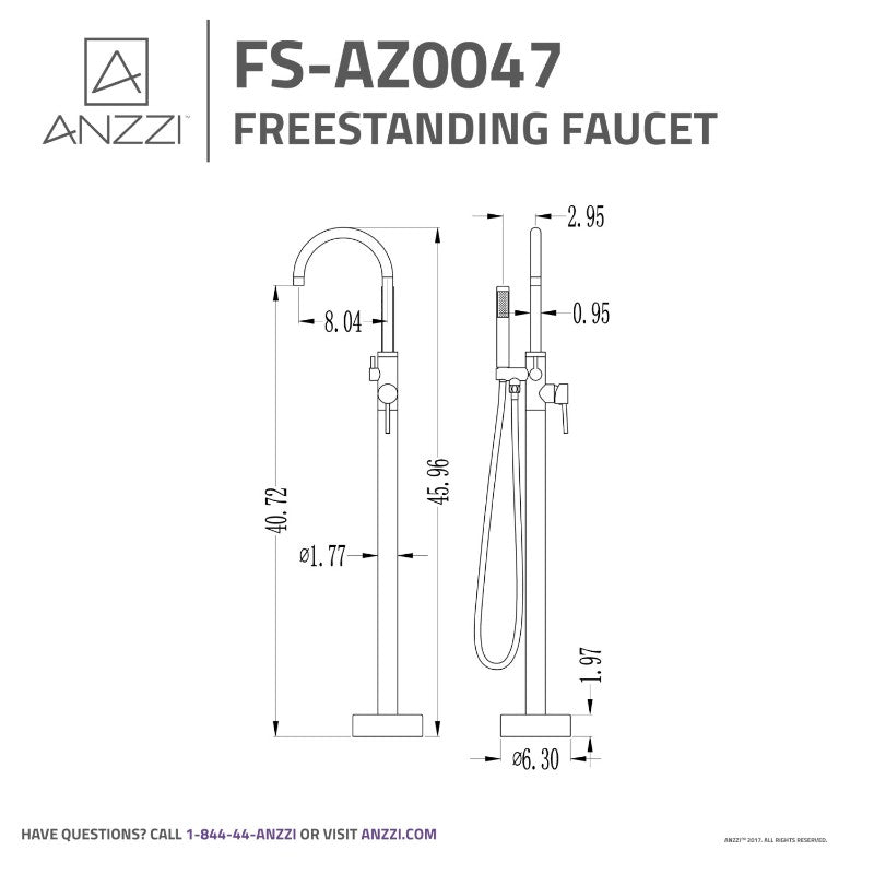 Coral Freestanding Roman Tub Filler Faucet in Matte Black