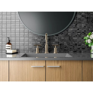 Purist Cross Handle Widespread Gooseneck Bathroom Faucet in Matte Black