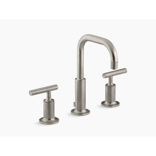 Purist Two-Handle Widespread Gooseneck Bathroom Faucet in Vibrant Brushed Nickel