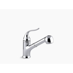 Coralais Pull-Out Kitchen Faucet in Polished Chrome