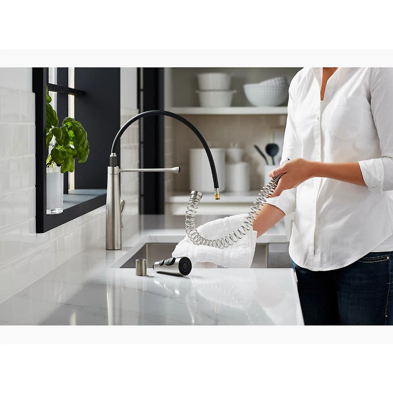Simplice Single-Handle Pre-Rinse Kitchen Faucet in Matte Black