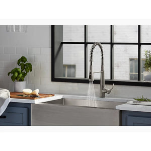 Simplice Single-Handle Pre-Rinse Kitchen Faucet in Matte Black