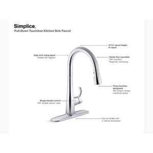 Simplice Pull-Down 16.56' Kitchen Faucet in Polished Chrome