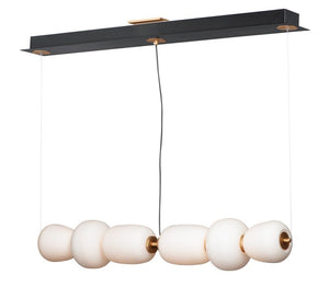 Soji 6' 2 Light Linear Pendant in Black and Gold