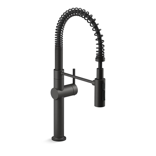 Crue Single-Handle Pre-Rinse Kitchen Faucet in Matte Black