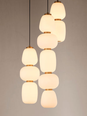Soji 15.75' 3 Light Multi-Light Pendant in Black and Gold