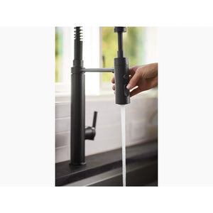 Purist Single-Handle Pre-Rinse Kitchen Faucet in Matte Black