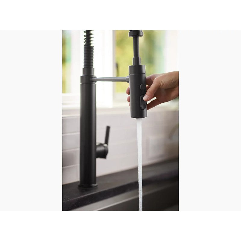Purist Single-Handle Pre-Rinse Kitchen Faucet in Matte Black