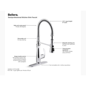 Bellera Single-Handle Pre-Rinse Kitchen Faucet in Vibrant Stainless