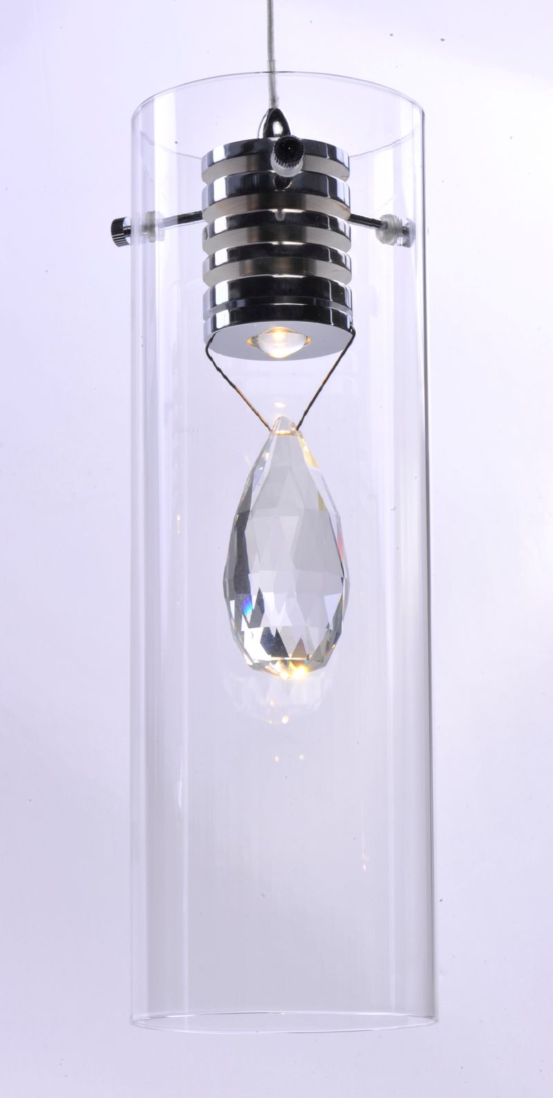 Solitaire 4.25' Single Light Pendant in Polished Chrome