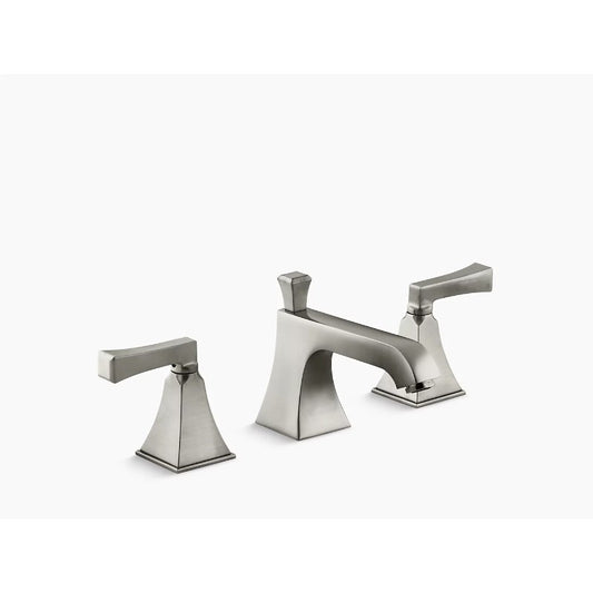 Memoirs Stately Deco Lever Handle Widespread Bathroom Faucet in Vibrant Brushed Nickel