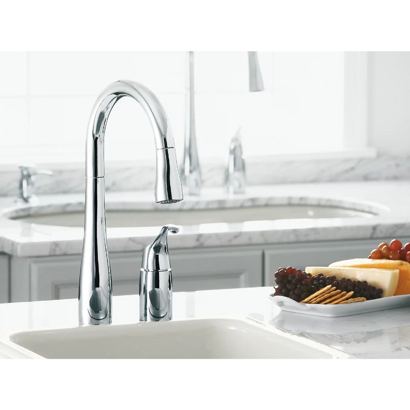 Simplice Pull-Down 14.75' Kitchen Faucet in Polished Chrome