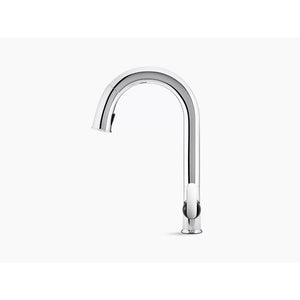 Sensate Pull-Down Touchless Kitchen Faucet in Vibrant Stainless with Black Accents