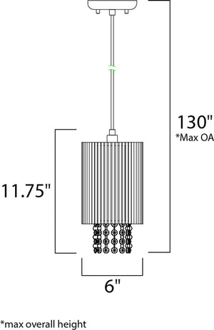 Spiral 6' Single Light Pendant in Polished Chrome