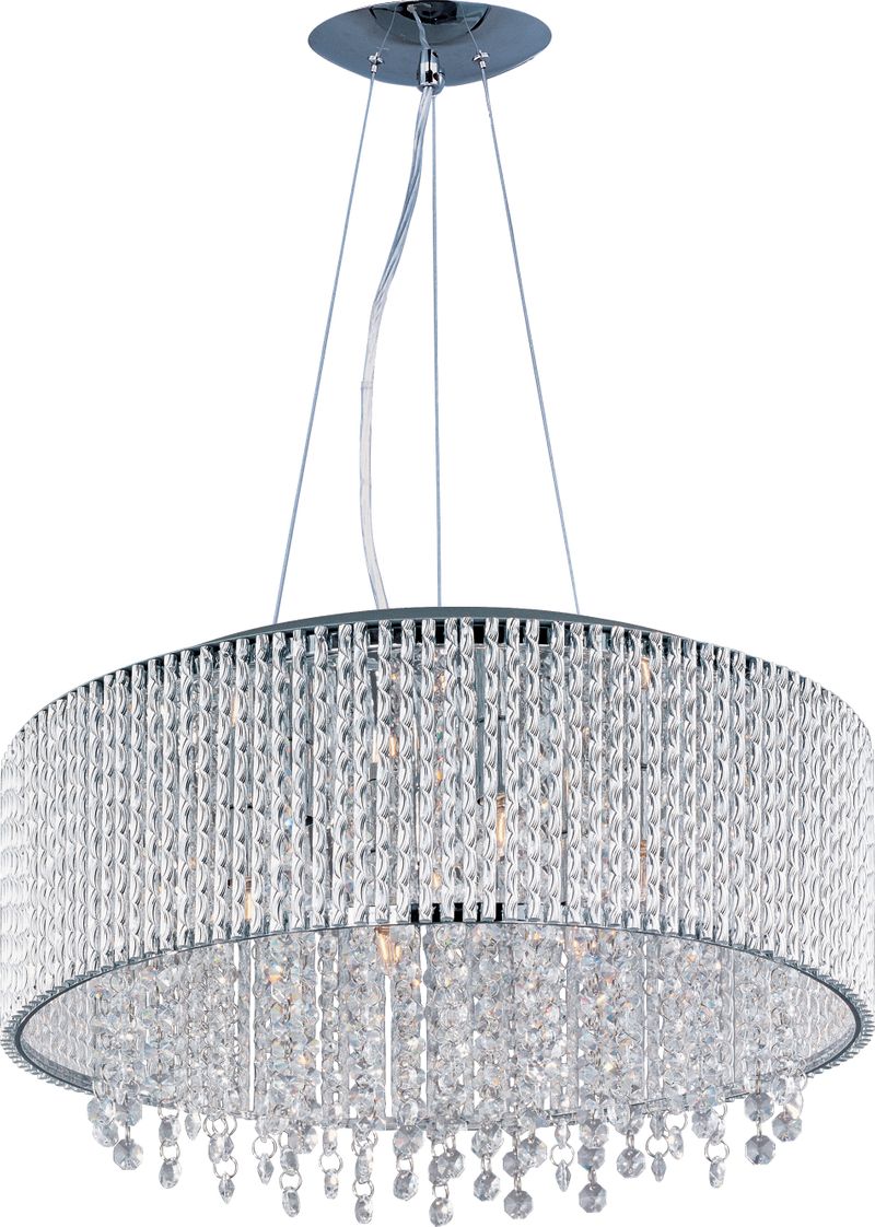 Spiral 22.5' 10 Light Single Pendant in Polished Chrome