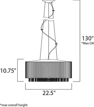 Spiral 22.5' 10 Light Single Pendant in Polished Chrome