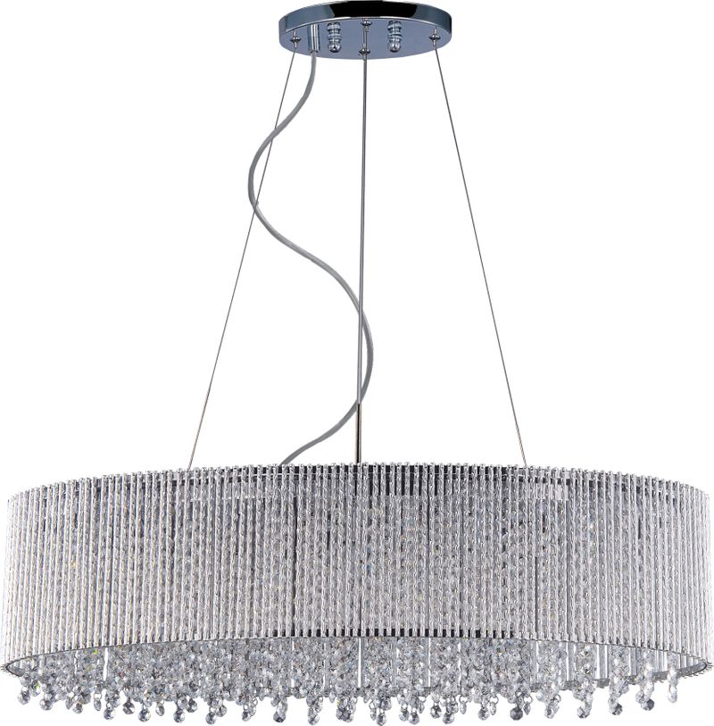 Spiral 12' 6 Light Single Pendant in Polished Chrome
