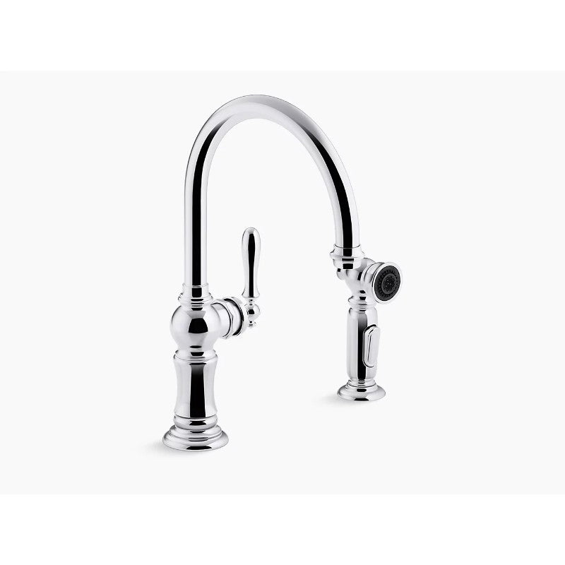 Artifacts Single-Handle 14.69' Kitchen Faucet in Polished Chrome