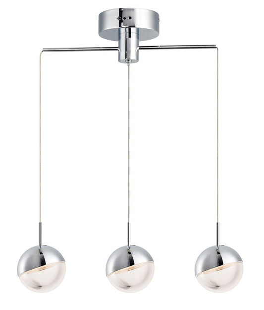 Spot 4" 3 Light Multi-Light Pendant in Polished Chrome
