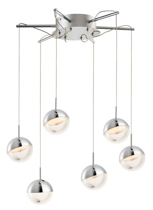 Spot 21' 6 Light Multi-Light Pendant in Polished Chrome