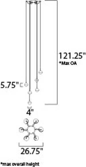 Spot 26.75' 12 Light Multi-Light Pendant in Polished Chrome