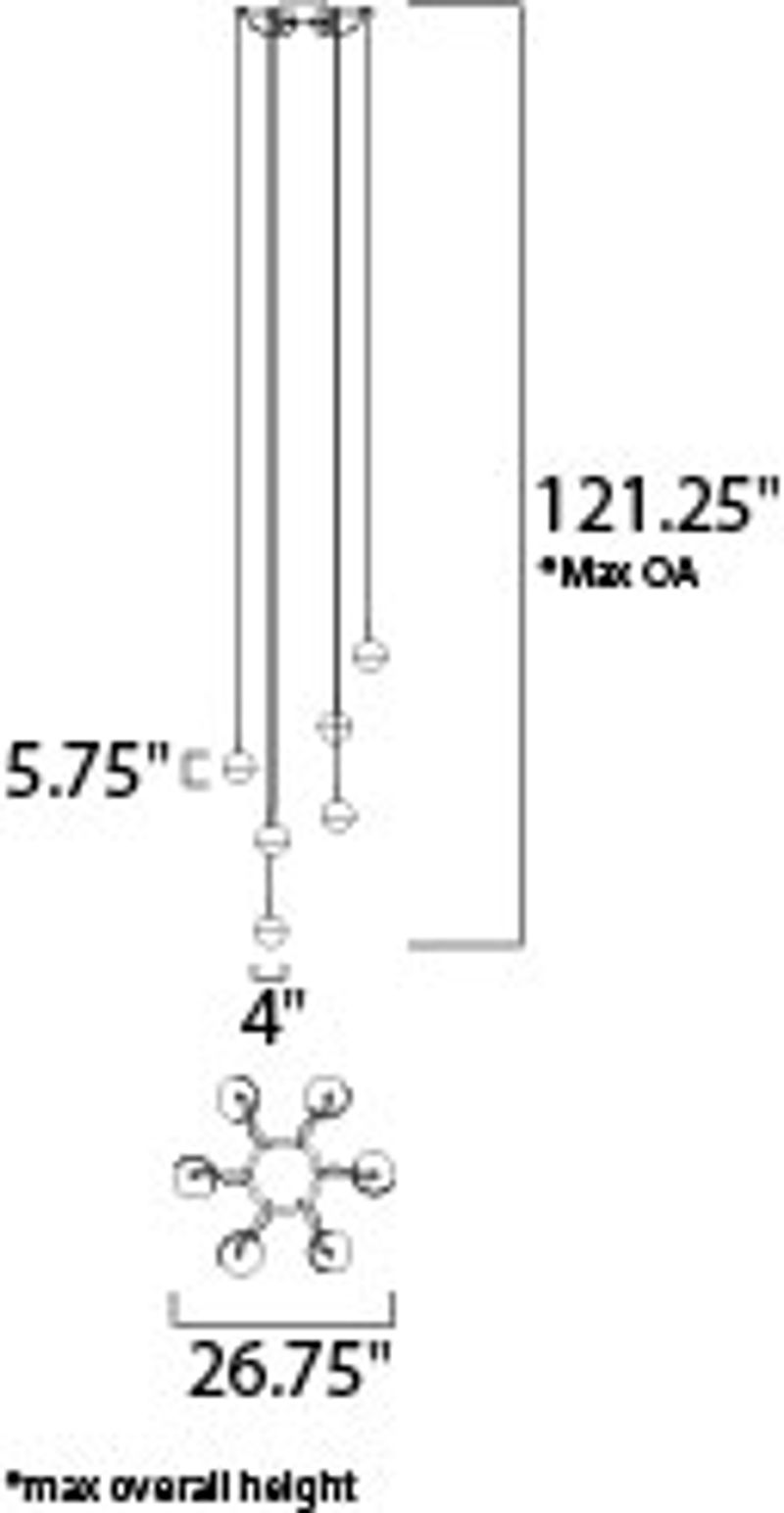 Spot 26.75' 12 Light Multi-Light Pendant in Polished Chrome