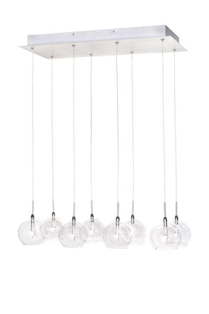 Starburst 9.5' 8 Light Linear Pendant in Polished Chrome