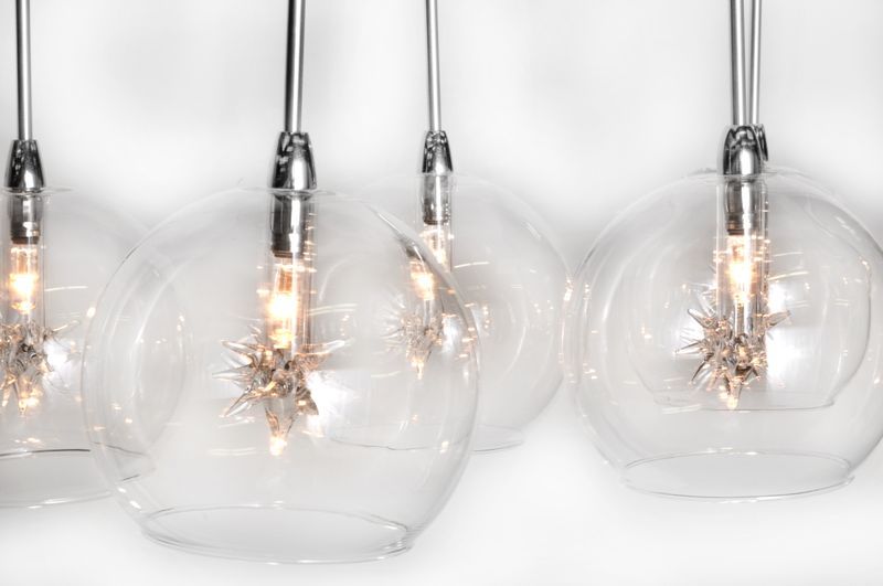 Starburst 9.5' 8 Light Linear Pendant in Polished Chrome