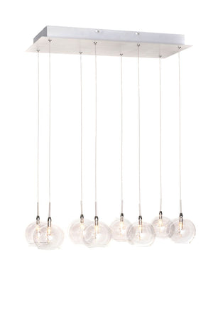 Starburst 9.5' 8 Light Linear Pendant in Polished Chrome