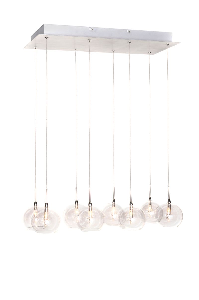 Starburst 9.5' 8 Light Linear Pendant in Polished Chrome