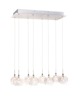 Starburst 9.5' 8 Light Linear Pendant in Polished Chrome