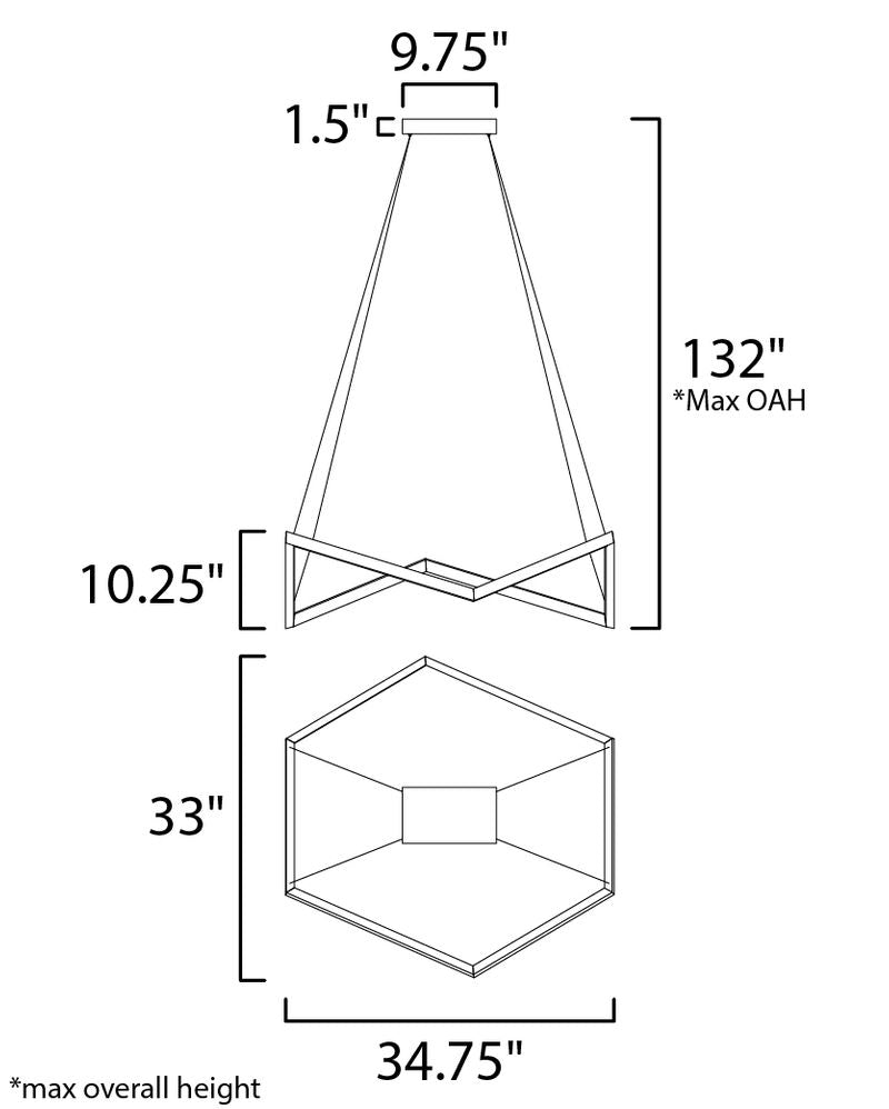 Stealth 33' Single Light Linear Pendant in Black