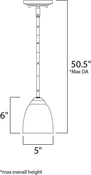 Stefan 5' Single Light Mini-Pendant in Satin Nickel