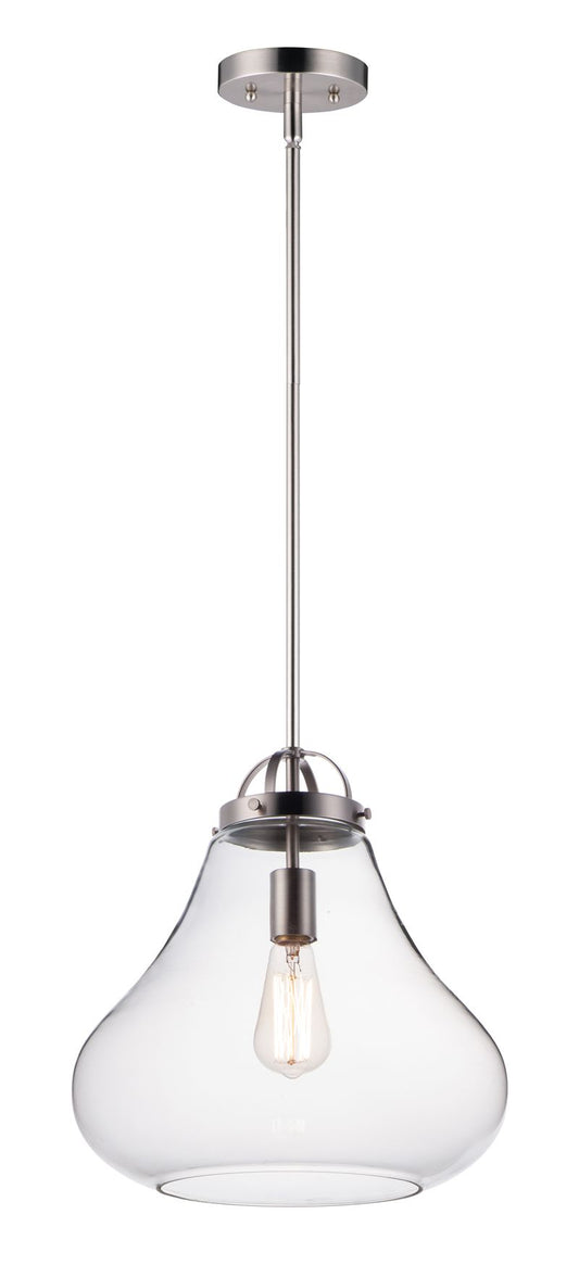 Stella 13.75" Single Light Pendant in Satin Nickel