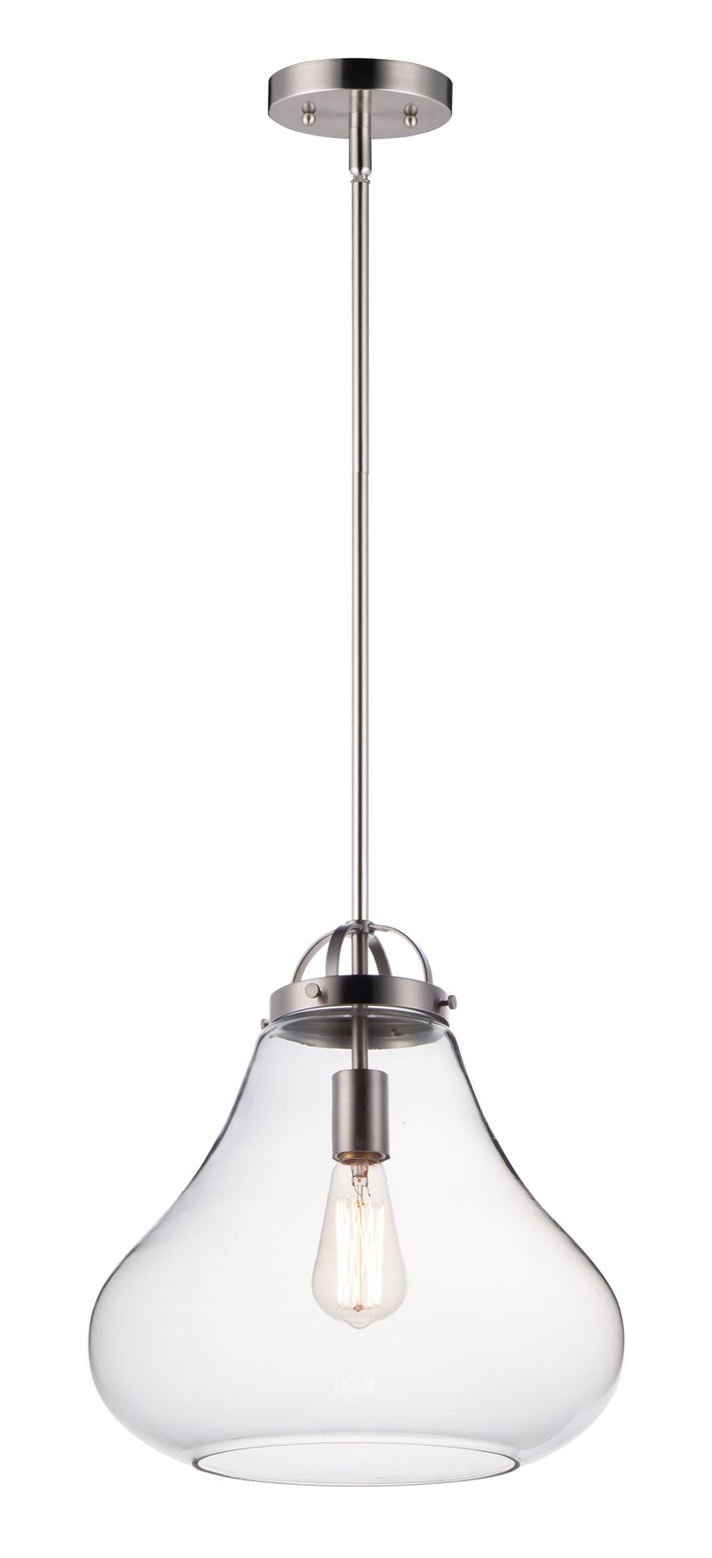 Stella 13.75' Single Light Pendant in Satin Nickel